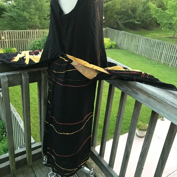 Dress big sunflower 80’s rayon - Picture 4 of 8